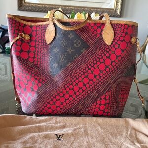 Ltd Edtn Louis Vuitton monogram neverfull mm Yayoi Kusama Dots tote shoulder bag